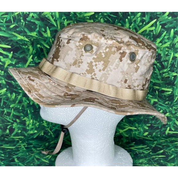 USMC Marine Corps Marpat Desert Uniform Boonie Hat Cap Sun Field Cover Small - Picture 4 of 6